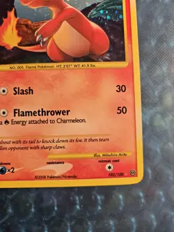 Pokemon TCG Charmeleon 102/100 Secret Rare Stormfront Holo Card NM - Image 2