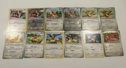 Pokemon Lot of 12 Eevee Cards - Reverse Holo, Common - Image 1