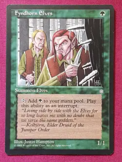 Magic The Gathering ICE AGE FYNDHORN ELVES green card MTG - Image 1