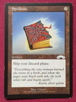 Magic The Gathering EXODUS SPELLBOOK artifact card MTG - Image 1