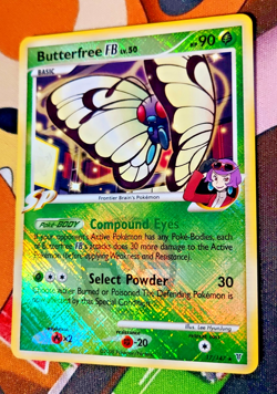 Pokemon TCG Cards Butterfree FB 17/147 Reverse Holo Rare League Promo LP - Image 1