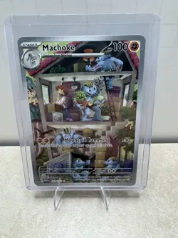Pokemon Machoke Illustration Rare Full Art Holo 177/165 SV151 Stage 1 100HP 2023 - Image 1