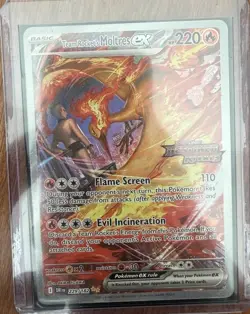 Pokemon Team Rocket's Moltres EX 208/182 Destined Rivals Double Rare Holo - Image 1