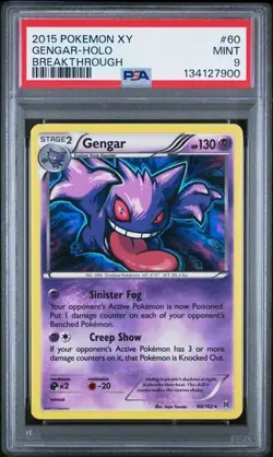 2015 POKEMON XY BREAKTHROUGH #60 GENGAR-HOLO BREAKTHROUGH PSA 9 - Image 1