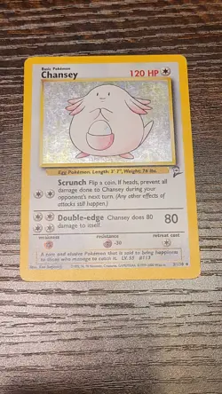 Pokemon TCG Chansey Base Set 2 [2000] 3/130 Holo Rare with Swirl LP Excellent - Image 1