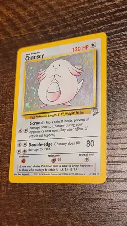 Pokemon TCG Chansey Base Set 2 [2000] 3/130 Holo Rare with Swirl LP Excellent - Image 2