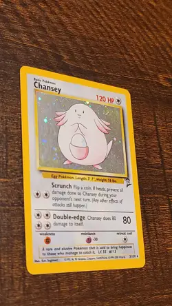 Pokemon TCG Chansey Base Set 2 [2000] 3/130 Holo Rare with Swirl LP Excellent - Image 3