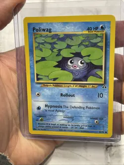 Poliwag Vintage 2001 Pokemon Neo Discovery TCG 62/75 NM/MT Near Mint Pokemon Vtg - Image 1