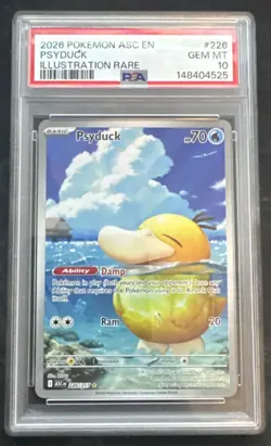2026 POKEMON ASC EN-ASCENDED HEROES ILLUSTRATION RARE #226 PSYDUCK PSA 10 - Image 1