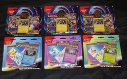 (6×) Pokemon Prismatic Evolutions Tech Sticker/Mega Phantasmal 2 Pack Blister - Image 2