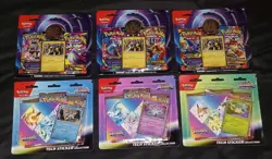 (6×) Pokemon Prismatic Evolutions Tech Sticker/Mega Phantasmal 2 Pack Blister - Image 3
