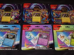 (6×) Pokemon Prismatic Evolutions Tech Sticker/Mega Phantasmal 2 Pack Blister - Image 4