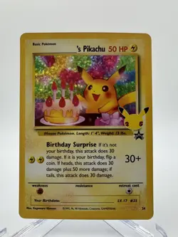 ______’s Pikachu (Birthday Pikachu) #24 Pokemon Celebrations Classic Collection - Image 1