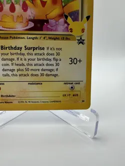 ______’s Pikachu (Birthday Pikachu) #24 Pokemon Celebrations Classic Collection - Image 4