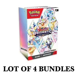 Lot Of 4 - Pokemon TCG: Scarlet & Violet Prismatic Evolutions Booster Bundle - Image 1