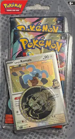 Pokemon TCG Ascended Hero’s 2-Pack Blister Card Larry’s Komala - Image 1
