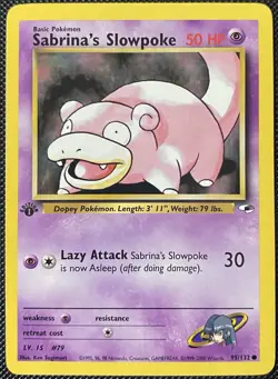 Sabrina's Slowpoke 095/132 Gym Heroes Regular 1st Edition - Pokemon Card - Image 1