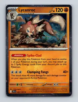 Lycanroc 085 Pokemon Journey Together Cosmos Holo Rare Promo Card NM+ - Image 1