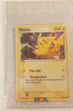 Pokemon Pikachu EX Emerald Stamped Reverse Holo Card 60/106 Near Mint - Image 2