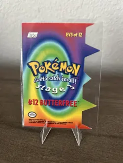 2000 Topps Pokemon TV Animation Series 2 #12 Butterfree Die Cut Card EV3 of 12 - Image 2