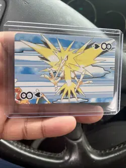 Vintage 1990s Japanese Pokemon 8 of Spades Playing Card Zapdos Pocket Monsters - Image 3