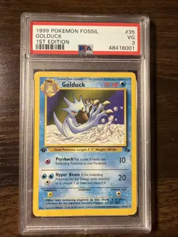 Pokemon TCG Golduck Fossil 1st Edition Uncommon Card 35/62 - Image 1