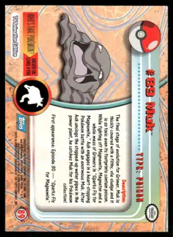 Pokemon Cards Muk #89 Topps Trading Cards Series 2 NM *2 - Image 2