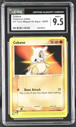 CGC 9.5 MINT+ Cubone 2004 EX Team Magma Vs Aqua 40/95 Pokemon Card - Image 1