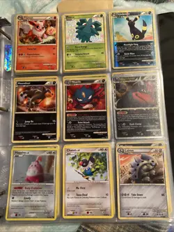 Sheet Of 9 Pokemon Cards In Ultra-Pro Collector Sheet, 2007-2011 - Image 1