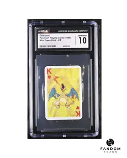 CGC 10 GEM MINT Charizard King of Hearts Mini Green Playing Card Deck - Image 1