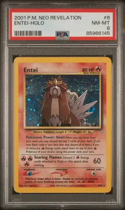 2001 Pokemon Neo Revelation Entei Holo PSA 8 #6 - Image 1