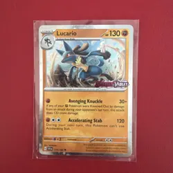 Lucario 114/198 - Pokemon STAMPED Scarlet Violet - Double Rare Cosmos Holo Promo - Image 1