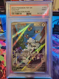 2024 POKEMON TEF EN CHATOT TEMPORAL FORCES ILLUSTRATION RARE IR #181 PSA MINT 9 - Image 2