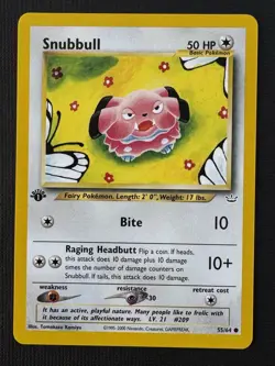 Pokemon Snubbull 55/64 Neo Genesis 1st Edition Basic Regular Common 50HP - Image 1
