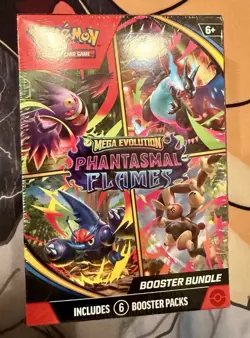 Pokemon TCG ME02 Phantasmal Flames Booster Bundle Sealed New 6 Packs! - Image 1