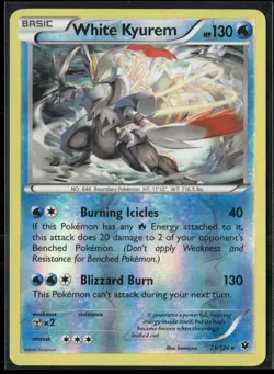 Pokemon- White Kyurem 21/124 Reverse Holo Rare XY Fates Collide LP - Image 1