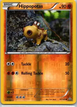Pokemon TCG Hippopotas 87/160 Primal Clash Rev Holo NM - Image 1
