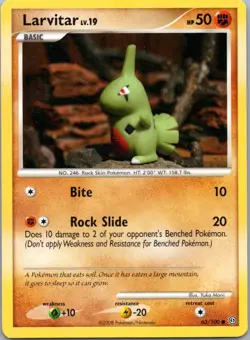 Pokemon TCG Larvitar 63/100 Stormfront LP - Image 1