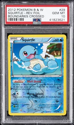 2012 POKEMON B&W BOUNDARIES CROSSED #29 SQUIRTLE-REVERSE FOIL PSA 10 - Image 1