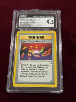 Pokemon Base Set Shadowless Super Energy Removal CGC 9.5 Mint - Image 1