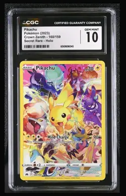 Pokemon Pikachu (Secret) 160/159 Crown Zenith Holo (2023) - CGC 10 GM - Image 1