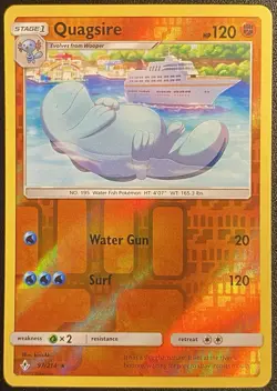 Quagsire Reverse Holo Rare 97/214 Pokemon TCG Sun & Moon Unbroken Bonds NM - Image 1