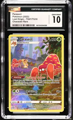 Pokemon Parasect Trainer Gallery Lost Origin ART RARE TG01/TG30 CGC 10 GEM MINT - Image 1