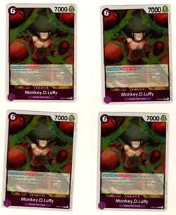 Set Of 4 Monkey.D.Luffy OP07-073 Foil 500 Years In The Future One Piece Trading - Image 1