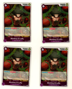 Set Of 4 Monkey.D.Luffy OP07-073 Foil 500 Years In The Future One Piece Trading - Image 3