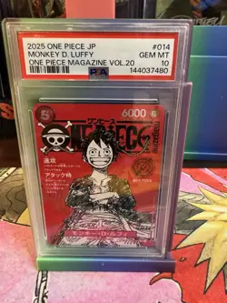 2025 One Piece Monkey D. Luffy SR Magazine Promo ST21-014 PSA 10 Gem Mint - Image 1