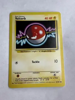 Pokemon TCG Voltorb Base Set 67/102 Regular Unlimited Common NM - Image 1