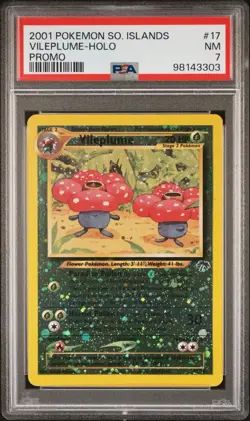2001 Pokemon Vileplume Southern Islands Reverse Holo Promo #17 PSA 7 - Image 1