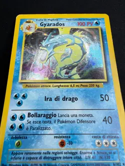 Pokemon Gyarados 6/102 Set Base Rara Holo Unlimited Wizards ITA Carte Vintage - Image 4