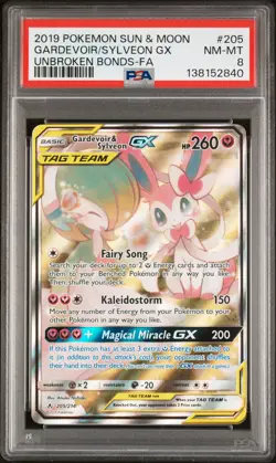 Gardevoir/Sylveon Gx 2019 Pokemon Sun & Moon Unbroken Bonds #205/214 PSA 8 - Image 1